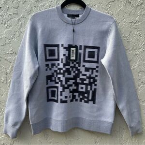 ALEXANDER WANG Sweatshirt Women Size Small Pullover Graphic QR Code Pullover